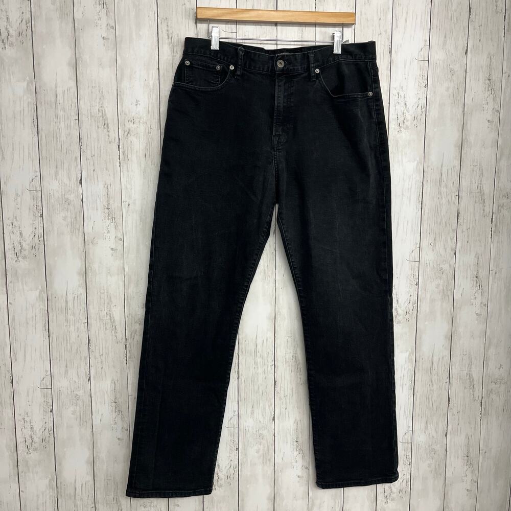 Lucky Brand 429 Classic Straight Black Denim Cotton Basic Plain Goth Work Jean